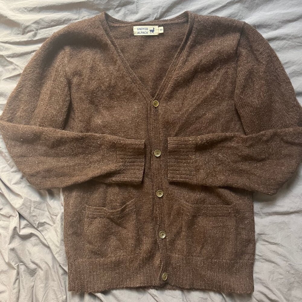 Industry of All Nations brown alpaca cardigan XS